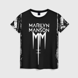 Женская футболка 3D marilyn manson rock n roll