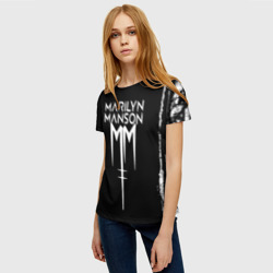 Женская футболка 3D marilyn manson rock n roll - фото 2