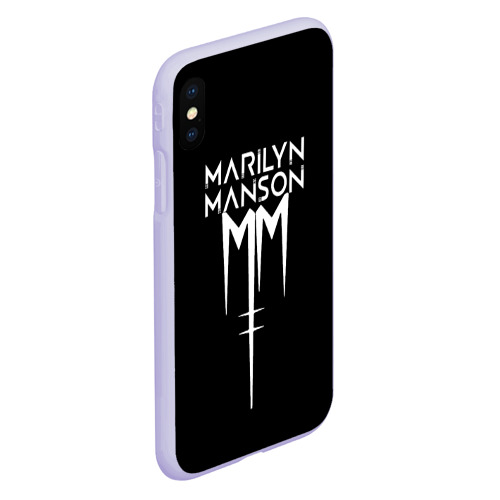 Чехол для iPhone XS Max матовый Marilyn Manson rock n roll, цвет светло-сиреневый - фото 3