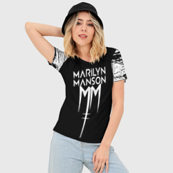 Женская футболка 3D Slim Marilyn Manson rock n roll - фото 2