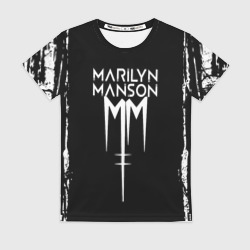 Женская футболка 3D Marilyn Manson rock n roll