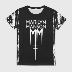 Женская футболка 3D Marilyn Manson rock n roll