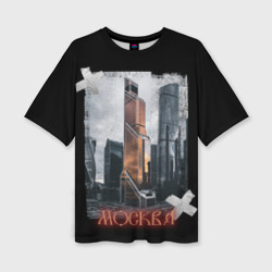 Женская футболка oversize 3D Москоу Сити
