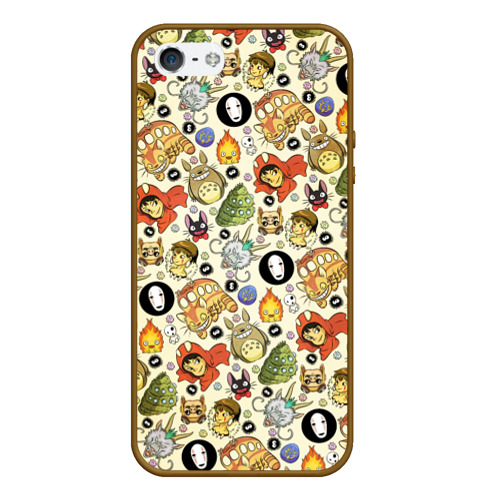 Чехол для iPhone 5/5S матовый Studio Ghibli Hero, цвет коричневый