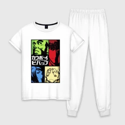 Женская пижама с белой футболкой хлопок Space cowboys