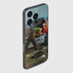 Чехол для iPhone 16 Pro Max силиконовый с защитой камеры Руки в масле, шея в мыле - автомобиль и мастера - фото 2