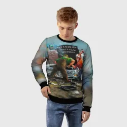 Детский свитшот 3D Руки в масле, шея в мыле - автомобиль и мастера - фото 2