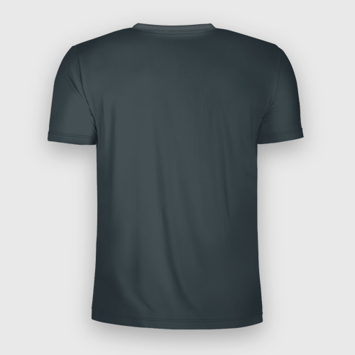 Мужская футболка 3D Slim с принтом Серый осьминог, вид сзади #1