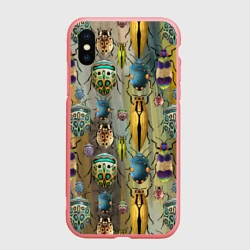 Чехол для iPhone XS Max матовый Яркие жуки