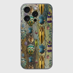 Чехол для iPhone 15 Pro Max силиконовый с защитой камеры Яркие жуки