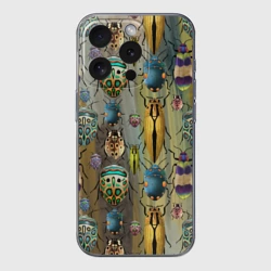 Чехол для iPhone 15 Pro силиконовый с защитой камеры Яркие жуки