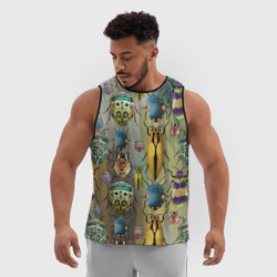 Мужская спортивная майка 3D Яркие жуки - фото 2