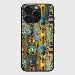 Чехол силиконовый для Apple iPhone 15 Pro матовый Яркие жуки