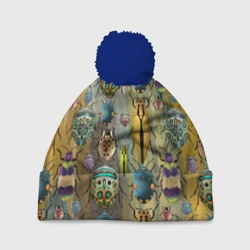 Шапка 3D c помпоном Яркие жуки