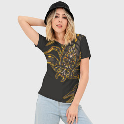 Женская футболка 3D Slim Скорпион узорчатый - фото 2