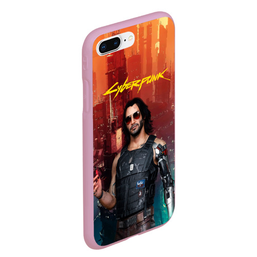 Чехол для iPhone 7Plus/8 Plus матовый Cyberpunk2077 Vi, цвет розовый - фото 3