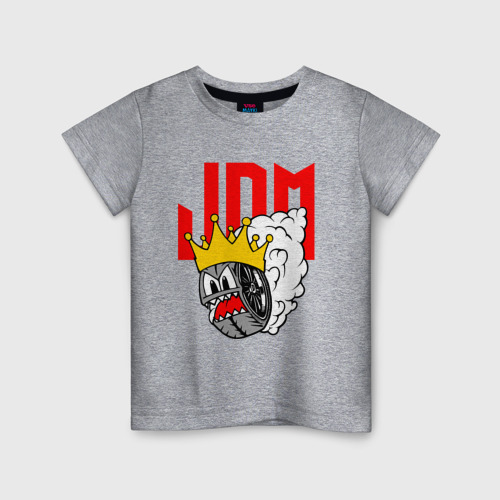Детская футболка хлопок JDM Wheel King, цвет меланж