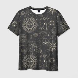 Мужская футболка 3D Небесные тела созвездия солнце космос мистика
