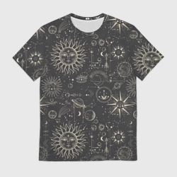 Мужская футболка 3D Небесные тела созвездия солнце космос мистика