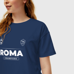 Женская футболка хлопок Oversize Roma Форма Чемпионов - фото 2