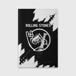 Обложка для паспорта матовая кожа Rolling Stones - кот - Краска