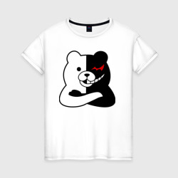 Женская футболка хлопок Monokuma черный