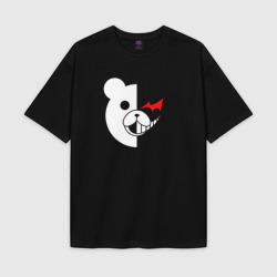 Женская футболка Oversize хлопок texturе Danganronpa мишка