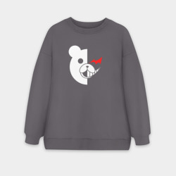 Женский свитшот oversize без начеса хлопок Danganronpa мишка