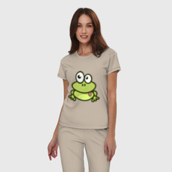 Женская пижама хлопок Забавный зеленый лягушонок - фото 2