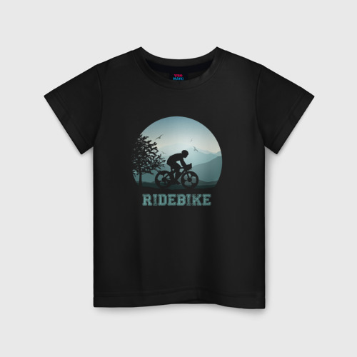 Детская футболка хлопок RideBike, цвет черный