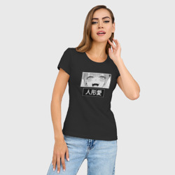 Женская футболка хлопок Slim Фарфоровая кукла взгляд Marin Kitagawa - фото 2