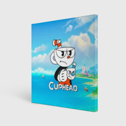 Холст квадратный Cuphead сердитая чашечка