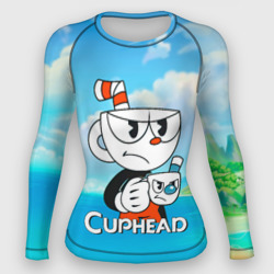 Женский рашгард 3D Cuphead сердитая чашечка