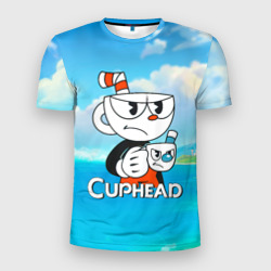Мужская футболка 3D Slim Cuphead сердитая чашечка