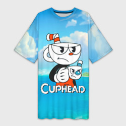 Платье-футболка 3D Cuphead сердитая чашечка