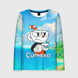 Женский лонгслив 3D Cuphead сердитая чашечка