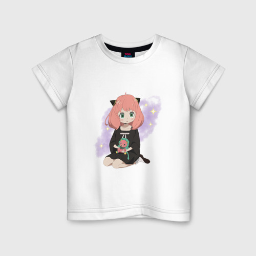 Детская футболка из хлопка с принтом Аня из аниме Семья шпиона, вид спереди №1