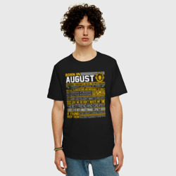 Мужская футболка хлопок Oversize Рожденный в августе Лев - фото 2