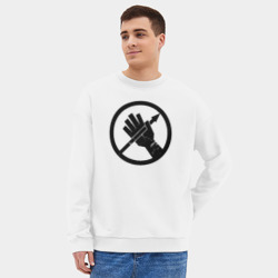 Мужской свитшот oversize без начеса хлопок Альфа-1. - фото 2