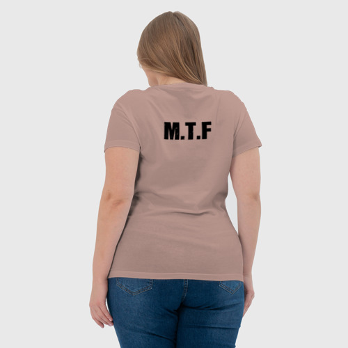 Женская футболка хлопок с принтом Бета-7, вид сзади #2