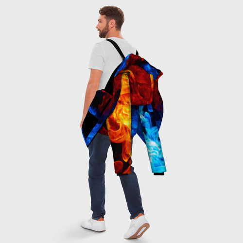 Мужская зимняя куртка 3D Огонь - Вода Инь - Янь, цвет черный - фото 5