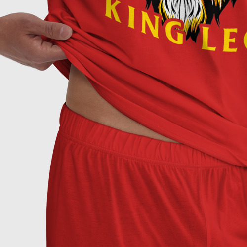 Мужская пижама хлопок King Leo Король Лев, цвет красный - фото 6