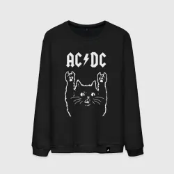 Мужской свитшот хлопок AC/DC рок кот