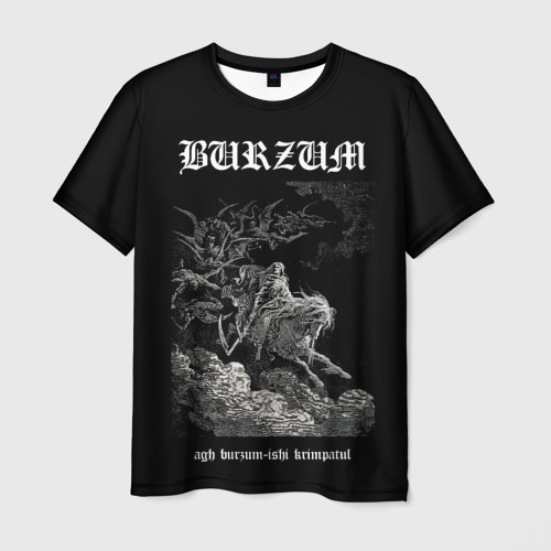 Мужская футболка с принтом Burzum ishi krimpatul, вид спереди №1