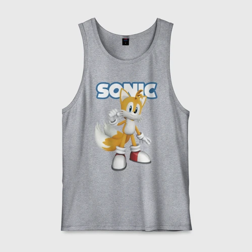 Мужская майка хлопок Майлз Тейлз Прауэр Sonic Видеоигра
