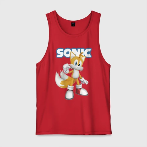 Мужская майка хлопок Майлз Тейлз Прауэр Sonic Видеоигра