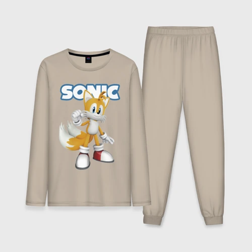 Мужская пижама с лонгсливом хлопок Майлз Тейлз Прауэр Sonic Видеоигра