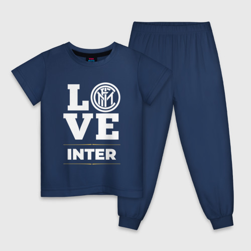 Детская пижама хлопок Inter Love Classic, цвет темно-синий