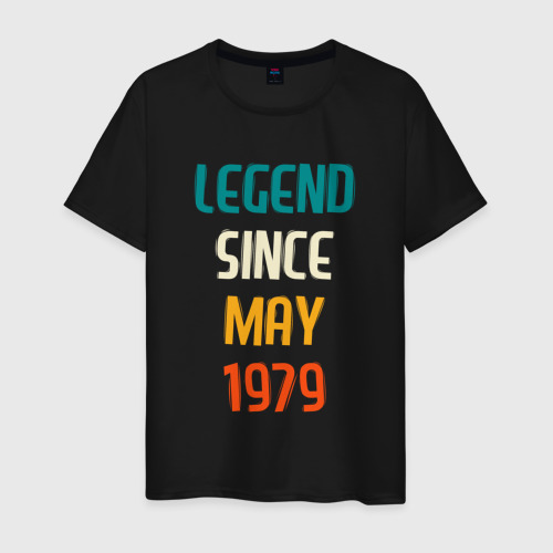 Мужская футболка хлопок Legend Since May 1979, цвет черный