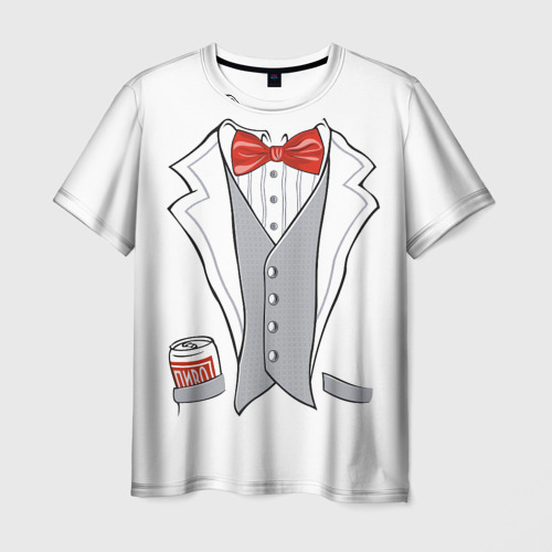 Мужская футболка с принтом Костюм Жениха Свадьба, вид спереди №1